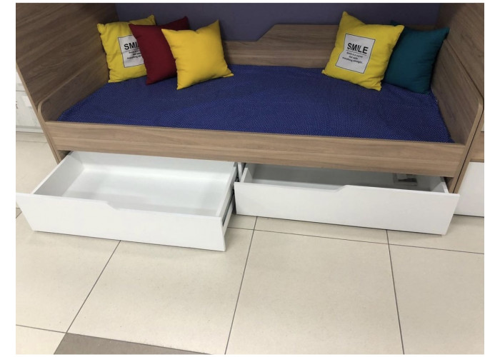 Детская кровать  Мозаика (вяз швейцарский+белый) Правая/левая 190х90   купить в Детскиекроватки.рф номер фото 5 