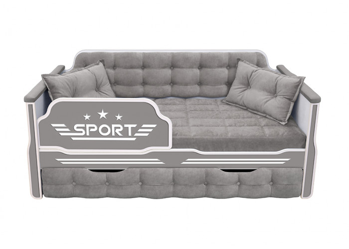 Детская диван кровать мягкая серия Спорт 170x80 с одним ящиком цвет 45