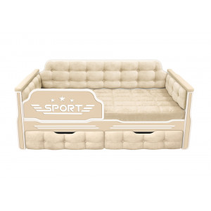 Детская диван кровать мягкая серия Спорт 160x80 с двумя ящиками цвет 01