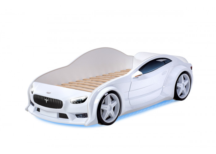 Кровать-машина объемная EVO "Тесла" Белый Кровати машины купить в Детскиекроватки.рф номер фото 11 