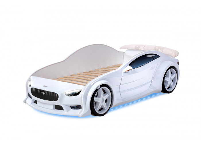 Кровать-машина объемная EVO "Тесла" Белый Кровати машины купить в Детскиекроватки.рф номер фото 13 