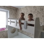 Двухъярусная кровать Юниор 80x180 см, белый-серебро Кровати детские двухярусные купить в Детскиекроватки.рф номер фото 9 