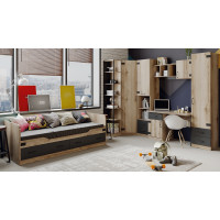 Детская «Окланд» Фон черный, Дуб Делано