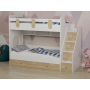 Кровать Юниор-3 (корпус белый, фасады дуб сонома) правая/левая 190х80  купить в Детскиекроватки.рф номер фото 1 
