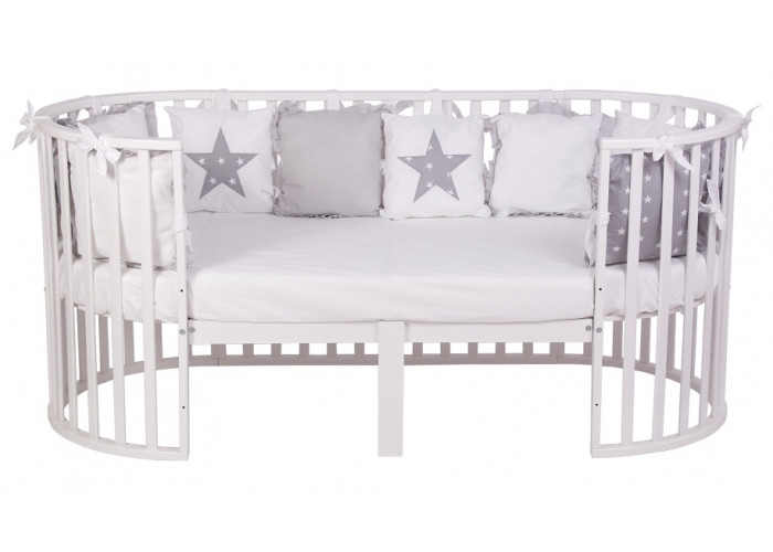 Круглая/овальная кроватка-трансформер Polini Kids Simple 930, белый Детские кровати купить в Детскиекроватки.рф номер фото 13 