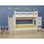 Детская двухъярусная кровать. Юниор-2 (левая) Корпус белый+фасады дуб сонома 180х80 Двухъярусные кровати купить в Детскиекроватки.рф номер фото 1 