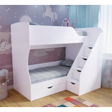 Двухъярусная кровать Умка-3 правая, 90x200 см, белый