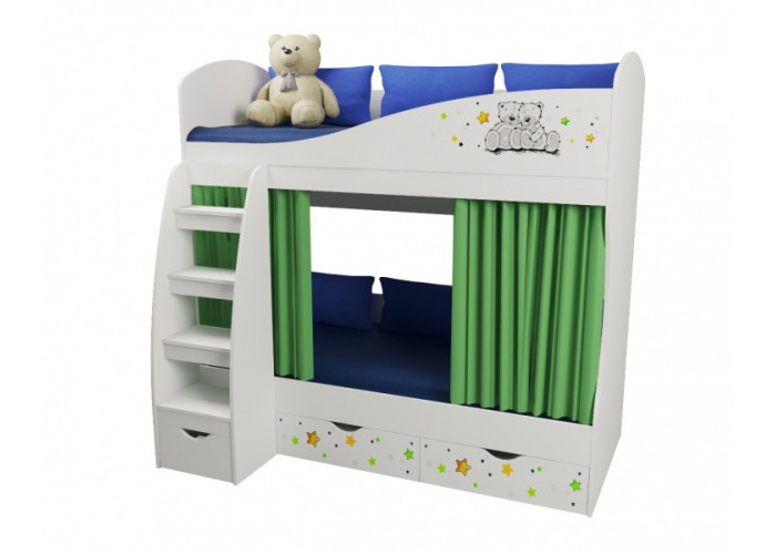 Двухъярусная кровать 80x180 см, Тедди Кровати детские двухярусные купить в Детскиекроватки.рф номер фото 1 