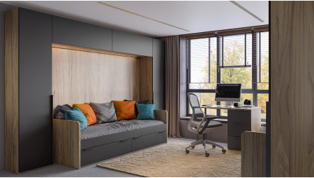 Набор детской мебели «Порто» №4 Яблоня Беллуно, Графит софт