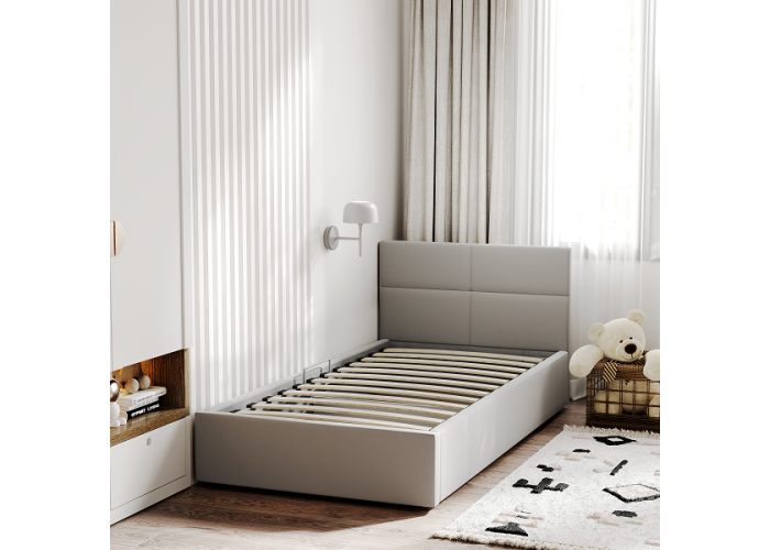 Кровать односпальная Меркурий-5 Светло-серый 80х200 Односпальные кровати купить в Детскиекроватки.рф номер фото 1 