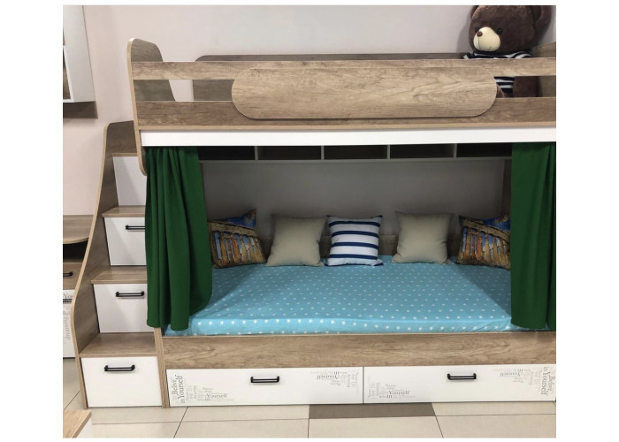 Детская двухъярусная кровать. Твой Стиль (правая/левая) Спальные места 190*90 Двухъярусные кровати купить в Детскиекроватки.рф номер фото 1 