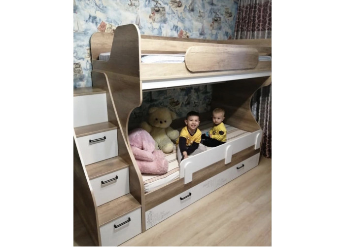 Детская двухъярусная кровать. Твой Стиль (правая/левая) Спальные места 190*90 Двухъярусные кровати купить в Детскиекроватки.рф номер фото 7 