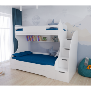 Двухъярусная кровать Биг 120x200 см, белый