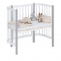 Кроватка детская приставная Polini kids Simple 105, белый-серый Детские кровати купить в Детскиекроватки.рф номер фото 1 