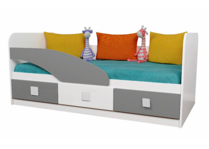 Кровать 160х80 Умка-5 (серебро+белый) правая/левая Односпальные кровати купить в Детскиекроватки.рф номер фото 1 