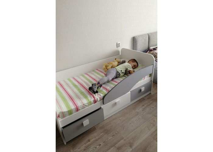 Кровать 160х80 Умка-5 (серебро+белый) правая/левая Односпальные кровати купить в Детскиекроватки.рф номер фото 7 