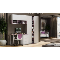 Набор детской мебели «Порто» №9 Белый жемчуг, Виола, Белый софт