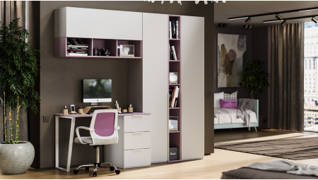 Набор детской мебели «Порто» №9 Белый жемчуг, Виола, Белый софт