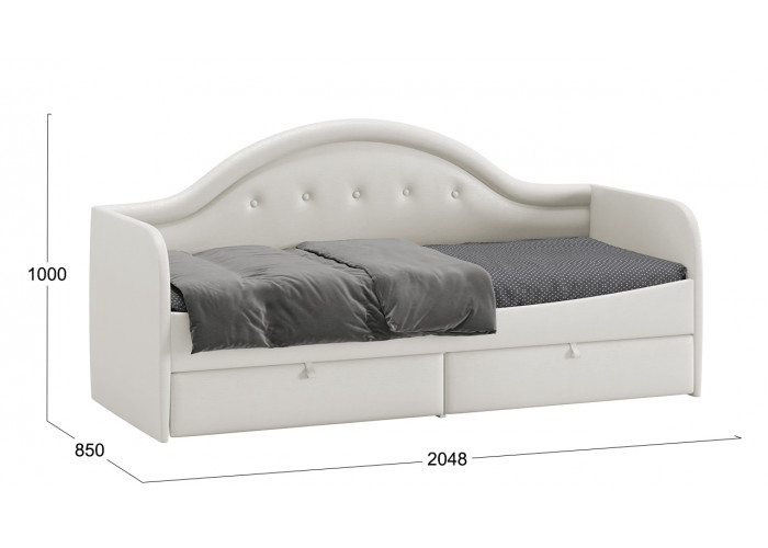 Кровать «Адель» с мягкой спинкой тип 1 Крем Диван кровати купить в Детскиекроватки.рф номер фото 1 