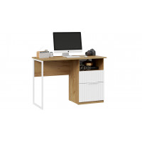 Стол письменный «Хилтон» Тип 1 Дуб Крафт золотой, Белый матовый