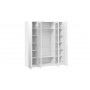 Шкаф для одежды (580) с 2 глухими и 2 стеклянными дверями Белый Жемчуг/Стекло сатин белое Шкафы и пеналы купить в Детскиекроватки.рф номер фото 3 