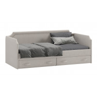 Кровать с мягкой обивкой и ящиками «Кантри» Тип 1 (900) Велюр Мокко светлый