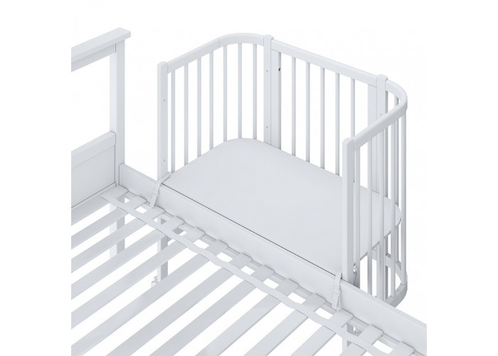Кроватка-трансформер детская приставная Polini kids Simple 120, белый Детские кровати купить в Детскиекроватки.рф номер фото 11 