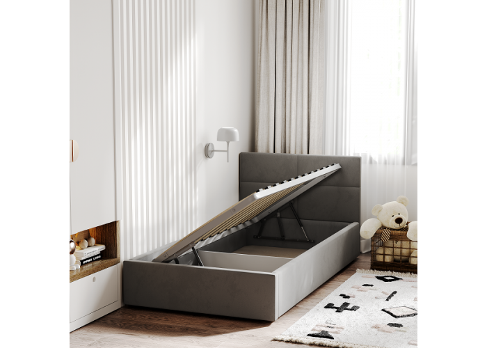 Кровать односпальная Меркурий-5 Серый 90х200 Односпальные кровати купить в Детскиекроватки.рф номер фото 2 