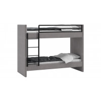 Кровать двухъярусная с мягкой обивкой «Дарси» Велюр Светло-серый