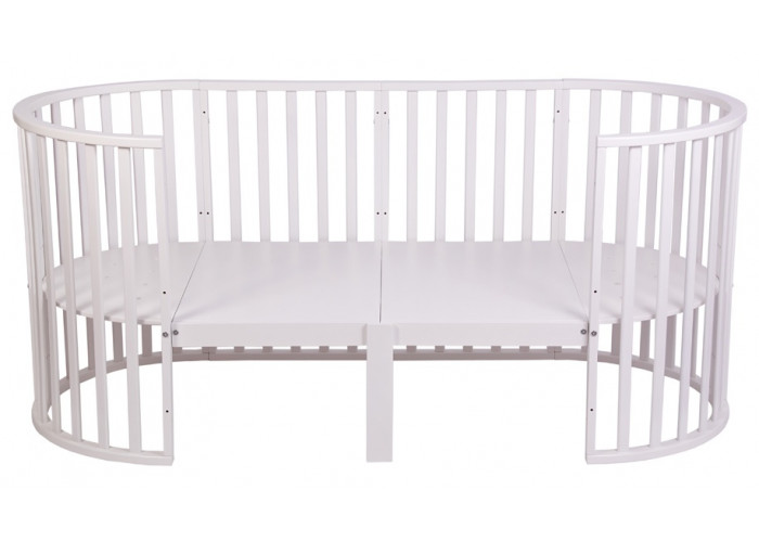 Круглая/овальная кроватка-трансформер Polini Kids Simple 930, белый Детские кровати купить в Детскиекроватки.рф номер фото 5 
