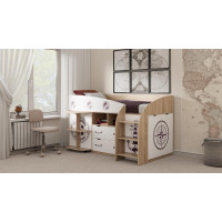 Кровать комбинированная «Немо» Дуб Сонома, Белый