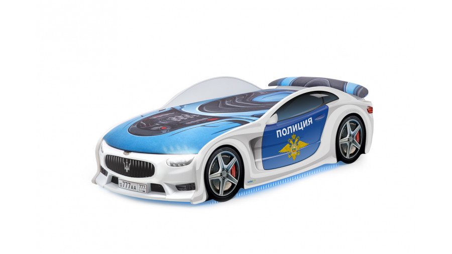 Купить Кровать-машина UNO Plus "Мазерати" Полиция  Кровать-машина UNO Plus "Мазерати" Полиция Кровати машины купить в Детскиекроватки.рф