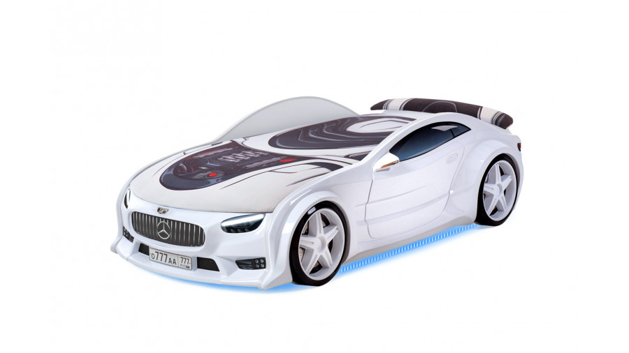 Купить Кровать-машина объемная NEO "Мерседес" белый  Кровать-машина объемная NEO "Мерседес" белый Кровати машины купить в Детскиекроватки.рф