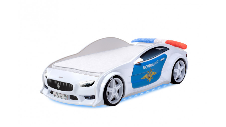 Купить Кровать-машина объемная EVO "Мазерати" Полиция  Кровать-машина объемная EVO "Мазерати" Полиция Кровати машины купить в Детскиекроватки.рф