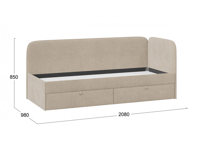 Кровать с мягкой обивкой (900) «Молли» Тип 1 Микровелюр Scandi Cream 03 Односпальные кровати купить в Детскиекроватки.рф номер фото 1 