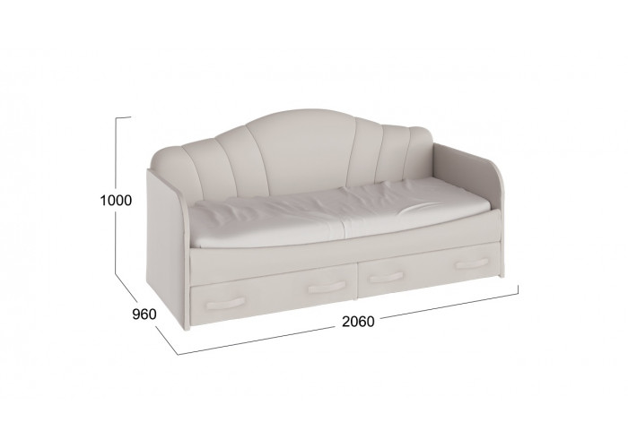Кровать с мягкой спинкой и ящиками «Сабрина» (900) Ткань Кашемир Односпальные кровати купить в Детскиекроватки.рф номер фото 1 