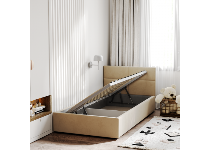 Кровать односпальная Меркурий-5 Бежевый 90х200 Односпальные кровати купить в Детскиекроватки.рф номер фото 2 