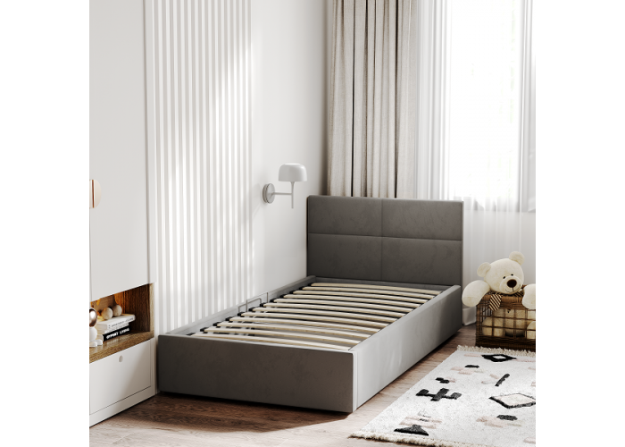 Кровать односпальная Меркурий-5 Серый 90х200 Односпальные кровати купить в Детскиекроватки.рф номер фото 1 