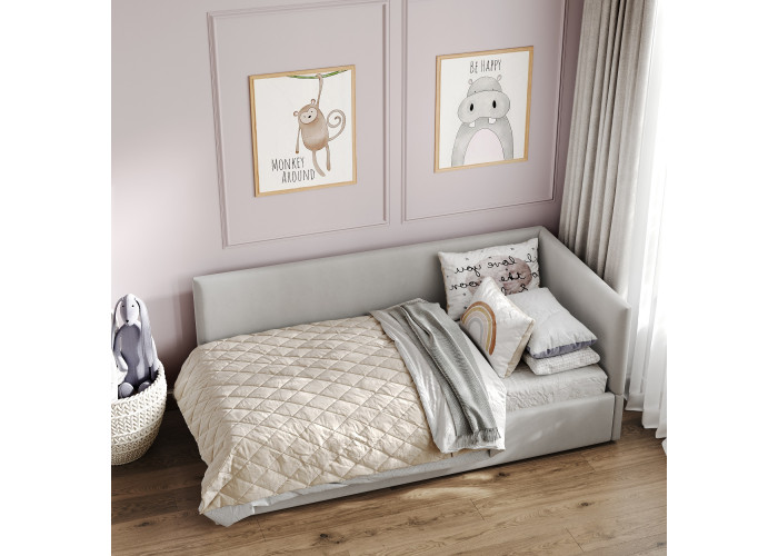 Кровать Меркурий-2 Светло-серый 90х200 Односпальные кровати купить в Детскиекроватки.рф номер фото 1 