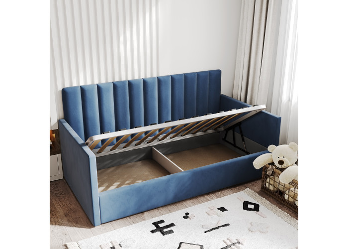 Кровать односпальная Меркурий-4 Синий 90х200 Односпальные кровати купить в Детскиекроватки.рф номер фото 2 